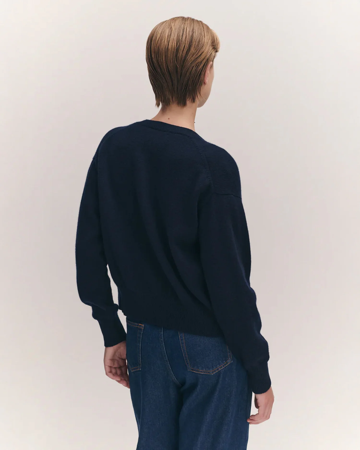 ADA CREWNECK CARDIGAN/ NAVY - Image 5