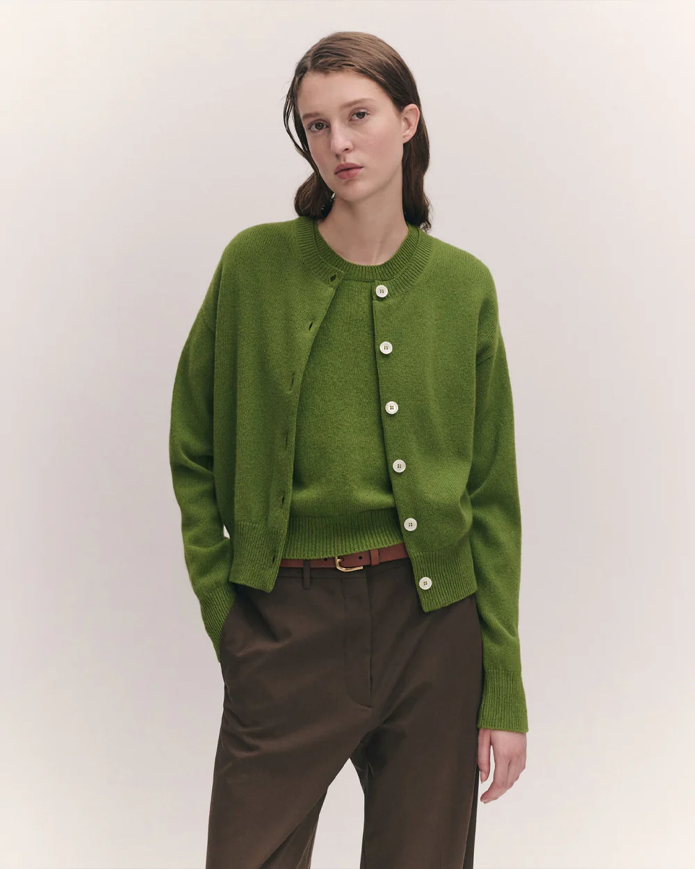 ADA CREWNECK CARDIGAN / PICKLE GREEN - Image 3