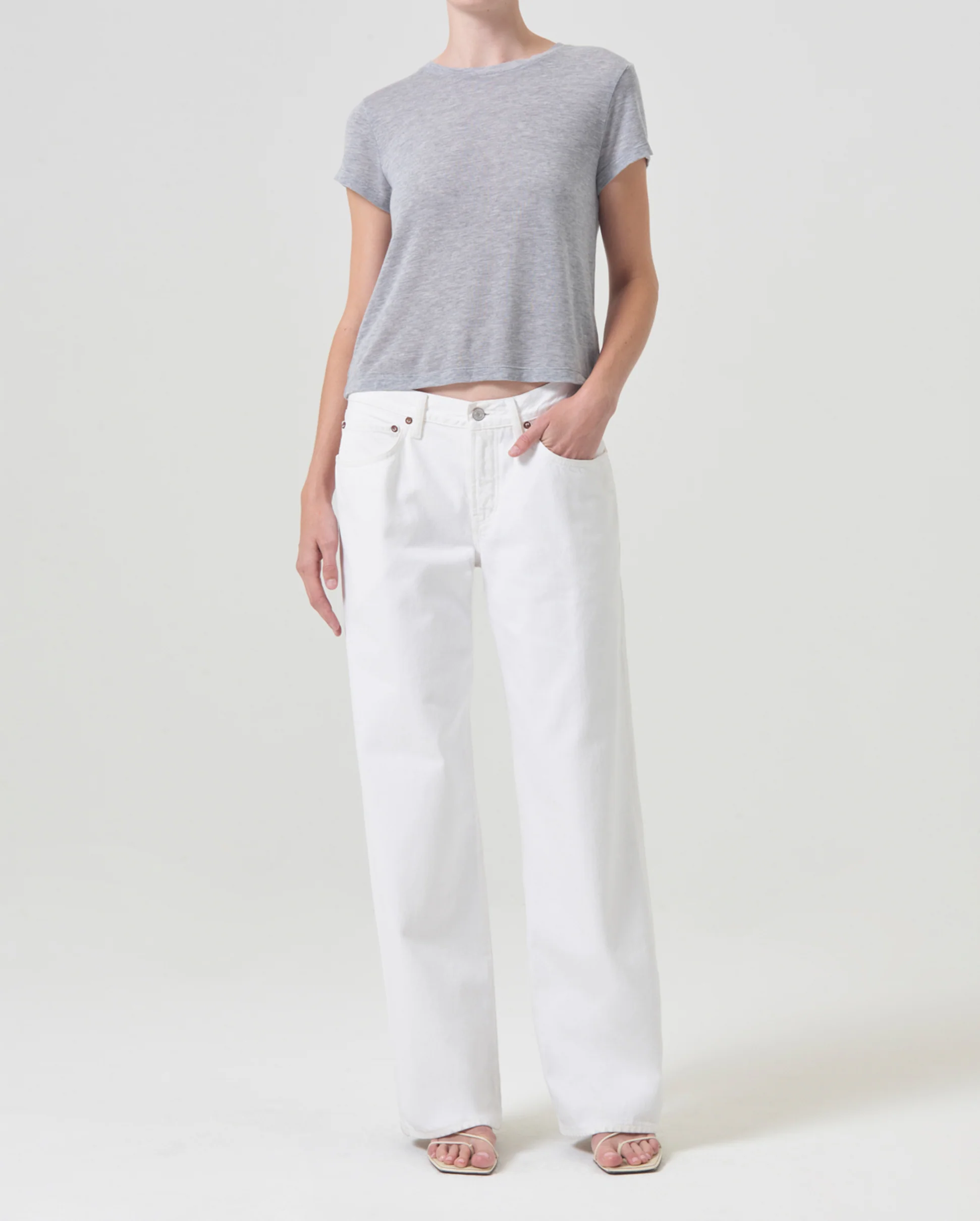 ADINE SHRUNKEN TEE / HEATHER GREY - Image 3
