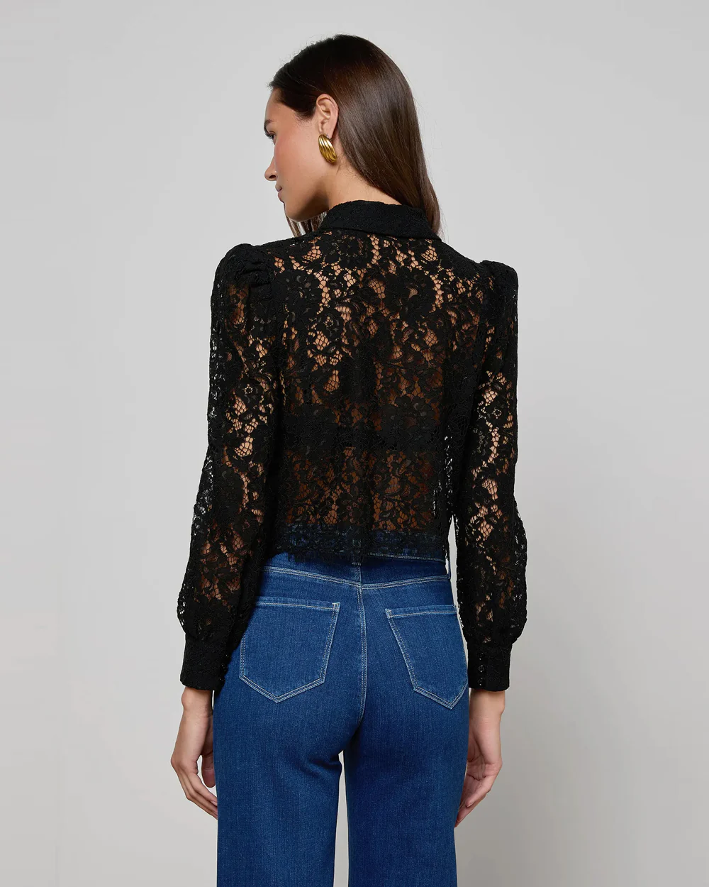 ANITA LACE BLOUSE / BLACK - Image 3