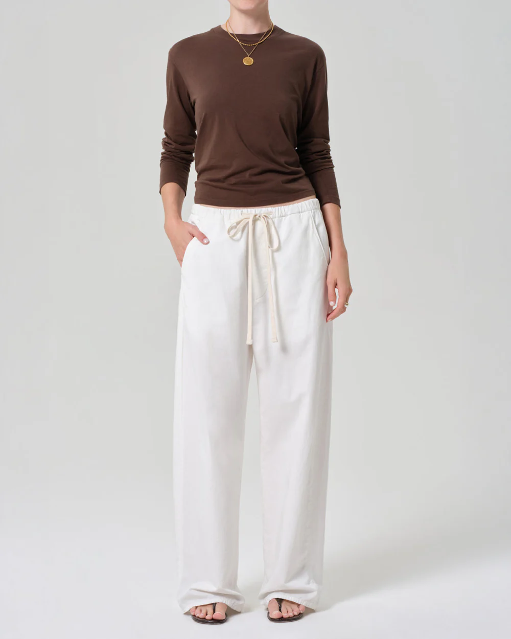 AURORA PULL ON TROUSER / CREAM - Image 2