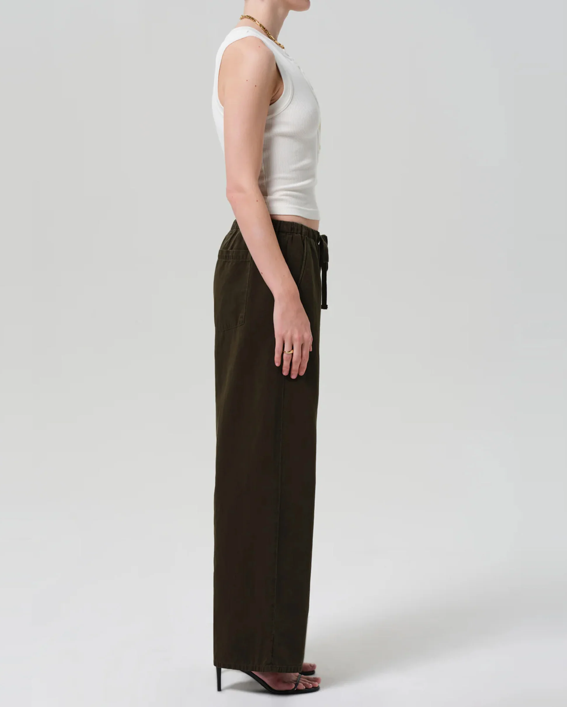 AURORA PULL ON TROUSER / DARK OLIVE - Image 4