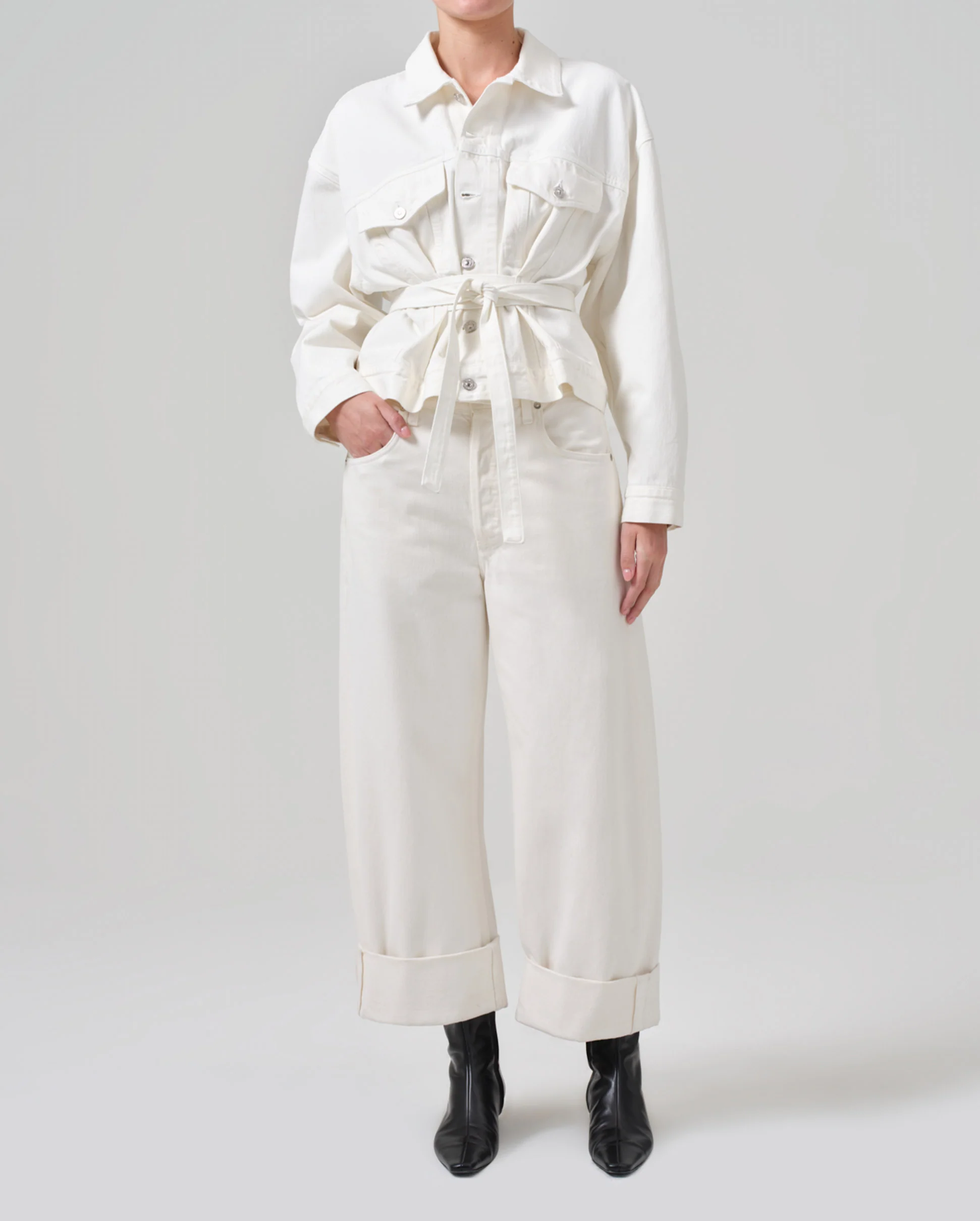AYLA BAGGY CUFFED CROP / PASHMINA - Image 6