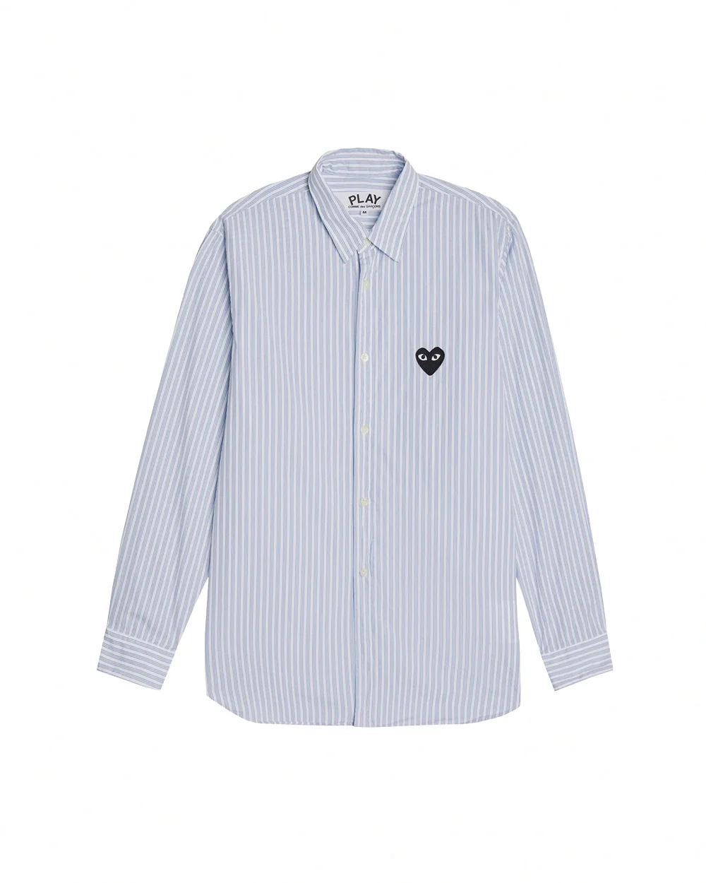 B020 UNISEX BLACK HEART STRIPE SHIRT / BLUE BLACK STRIPE