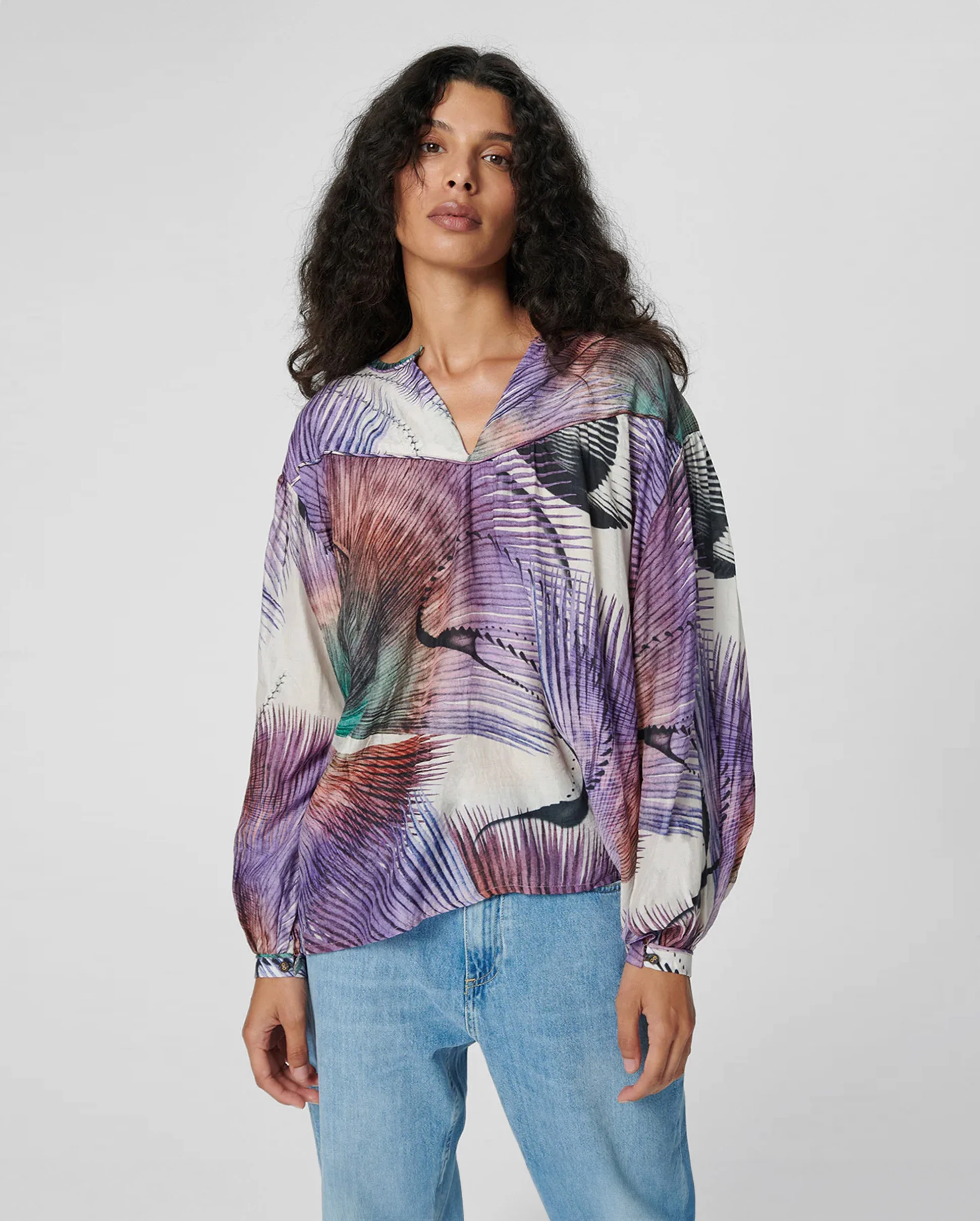 BAMBOO BLOUSE / PALM DYE LILAC - Image 4