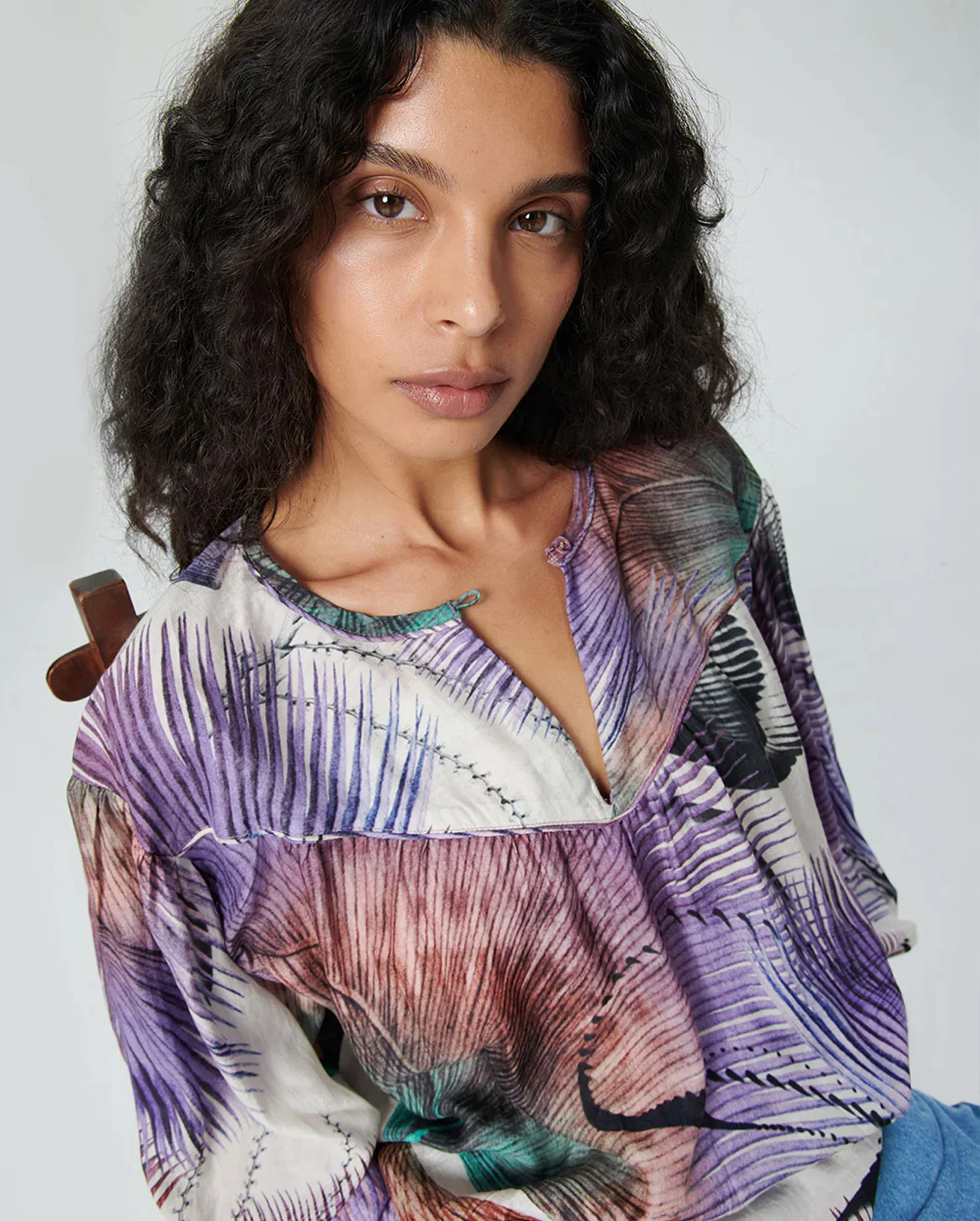 BAMBOO BLOUSE / PALM DYE LILAC - Image 7
