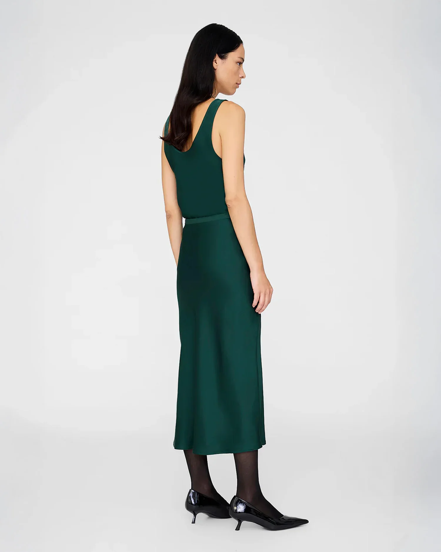 BAR SILK SKIRT / DARK TEAL - Image 4