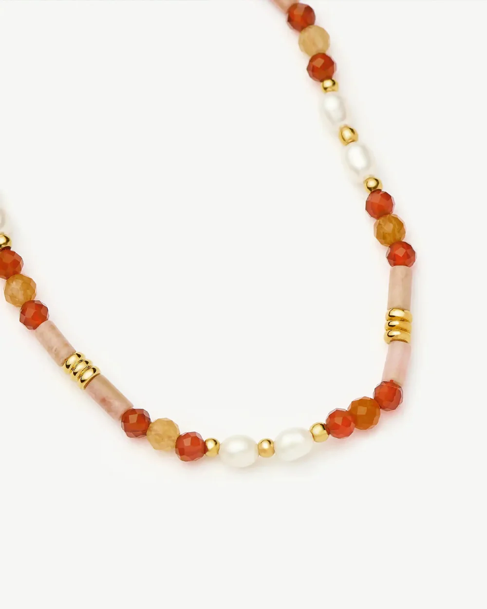 BEADED GEMSTONE & PEARL BRACELET / GOLD - Image 4
