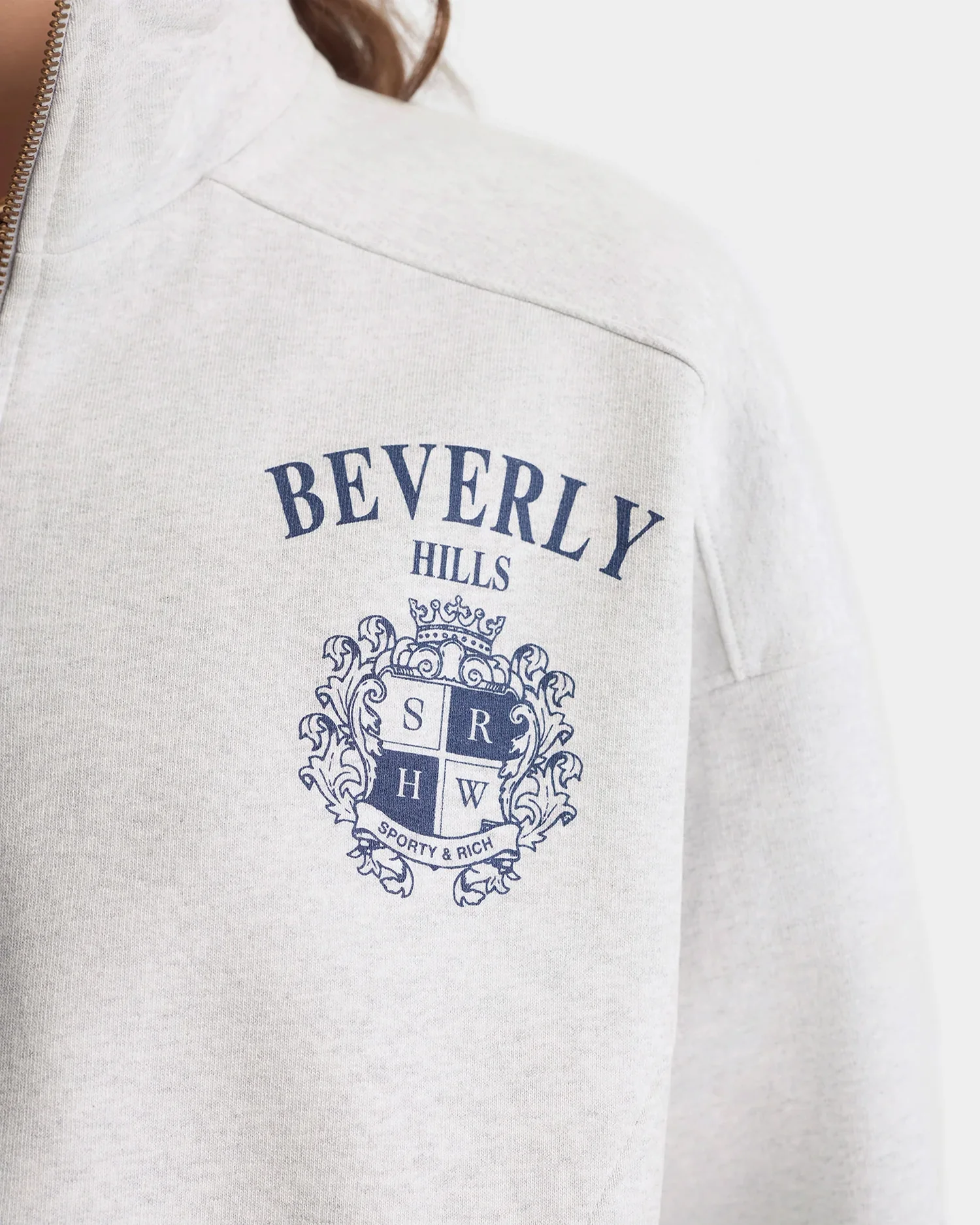 BH CREST QUARTER ZIP / HEATHER GRAY - Image 3