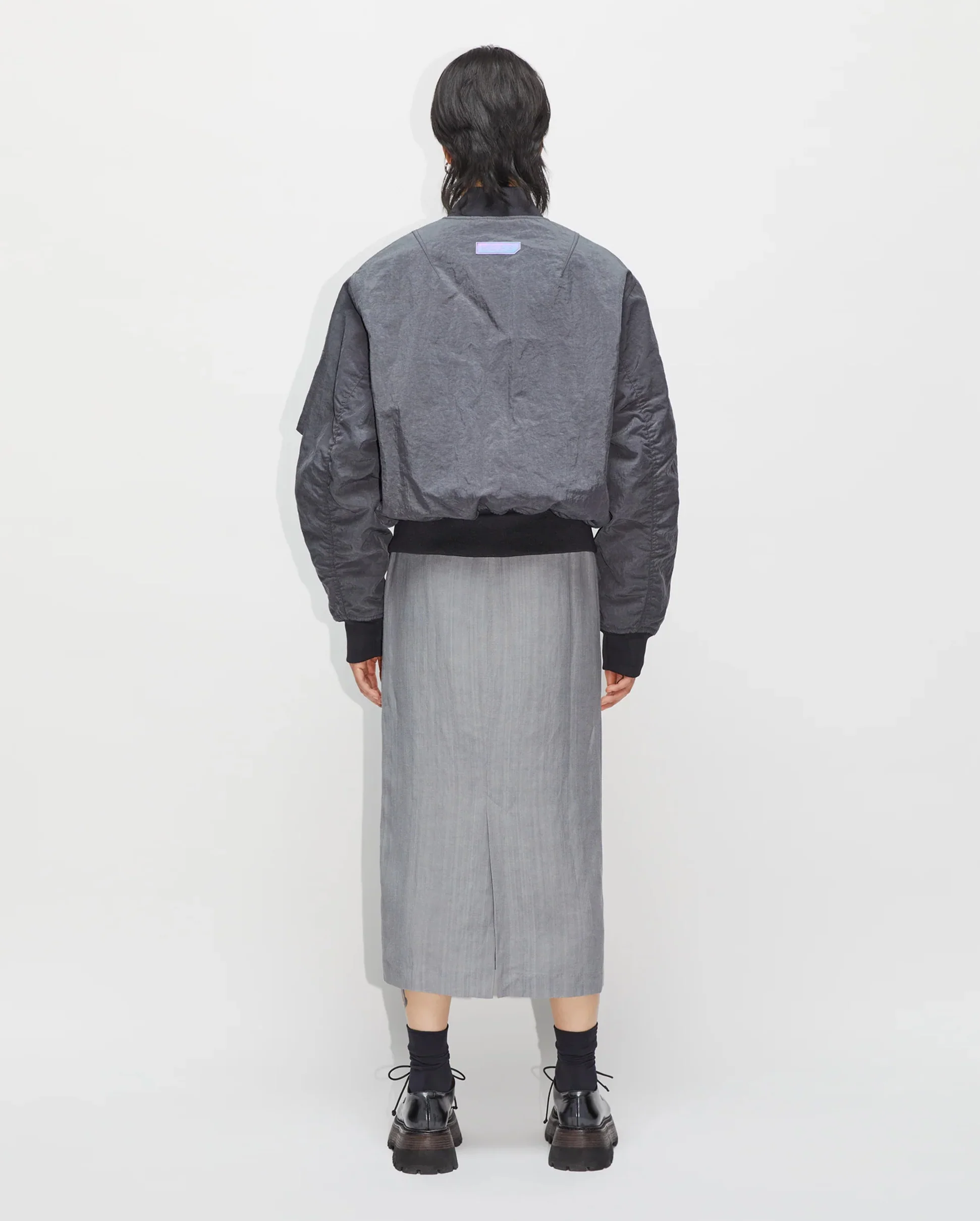 UNISEX BOMBER JACKET / BLUE GREY - Image 8