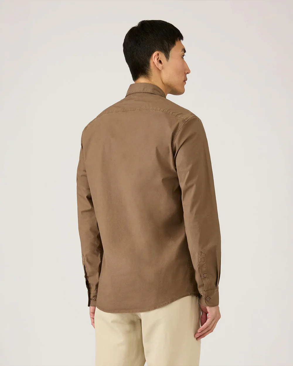 BUTTON DOWN SOFT POPLIN SHIRT / DARK CEDAR - Image 4