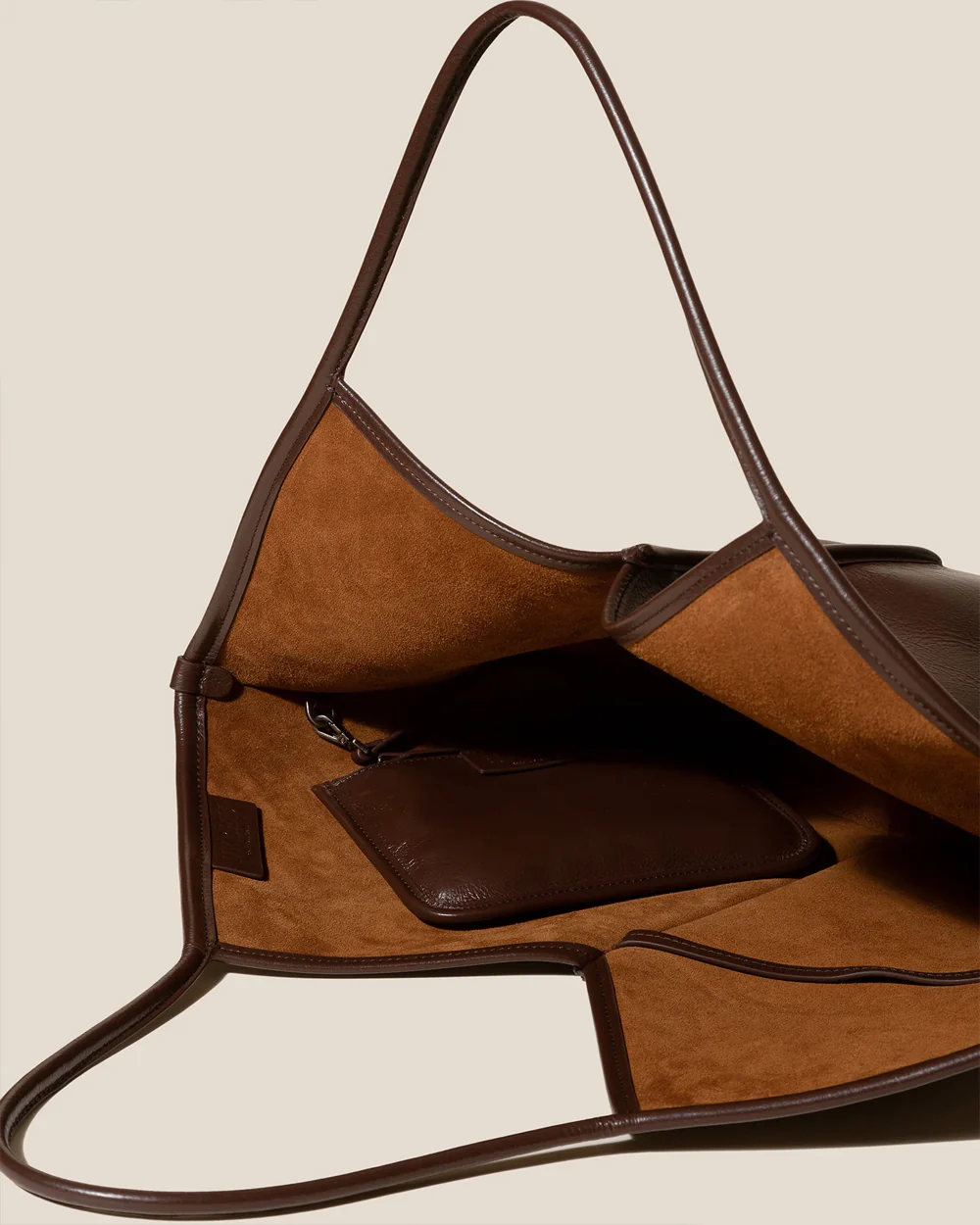 CALELLA DISTRESSED LEATHER TOTE BAG / DARK BROWN - Image 3