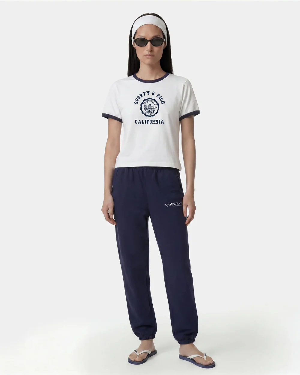 CALIFORNIA EMBLEM SOFT RINGER TEE / WHITE/DARK NAVY - Image 2