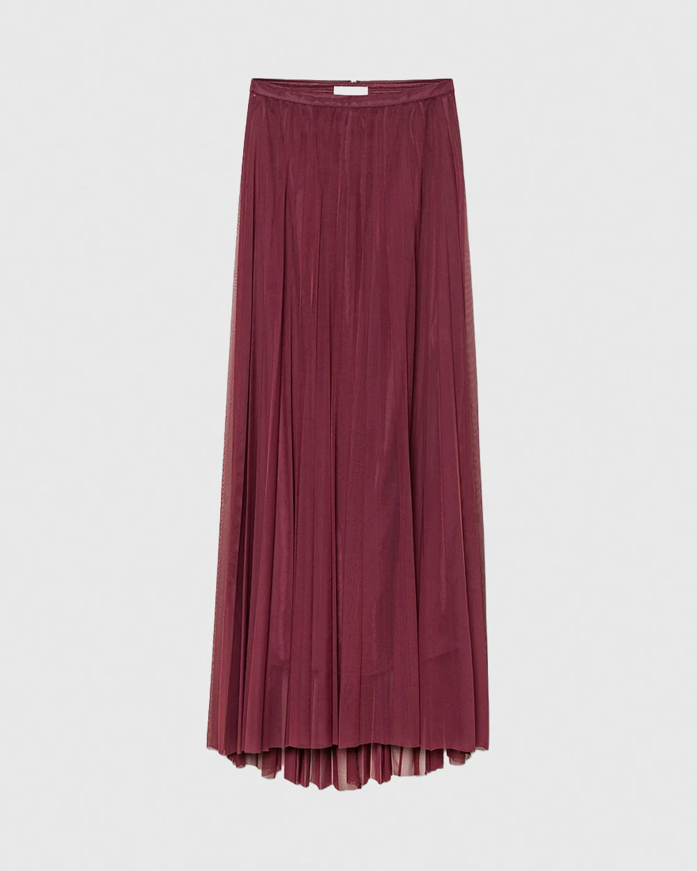 CHIC TULLE PLISSE' MIDI SKIRT WITH UNDERSKIRT / RUBY - Image 5