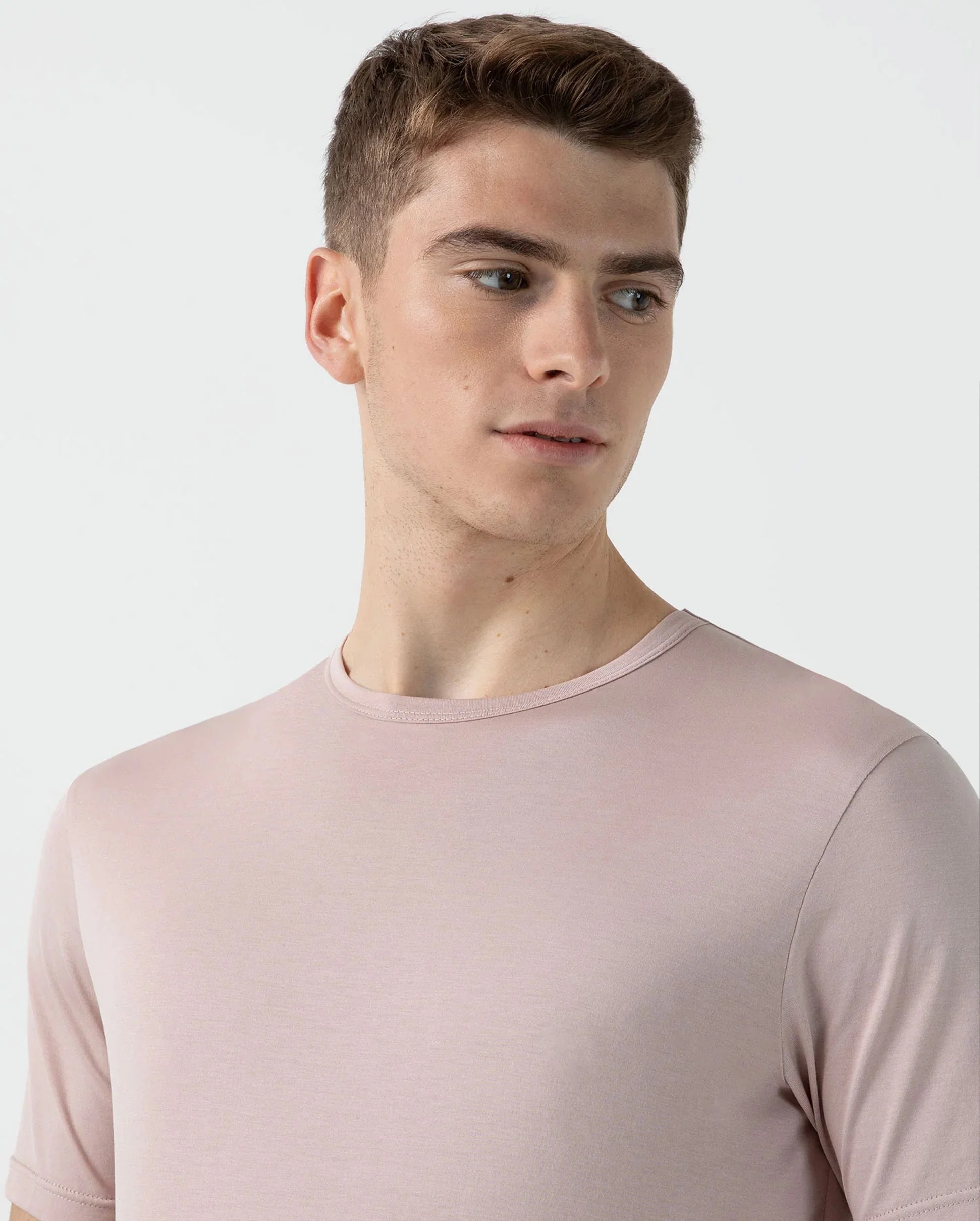 CLASSIC CREW NECK T SHIRT / PALE PINK - Image 4