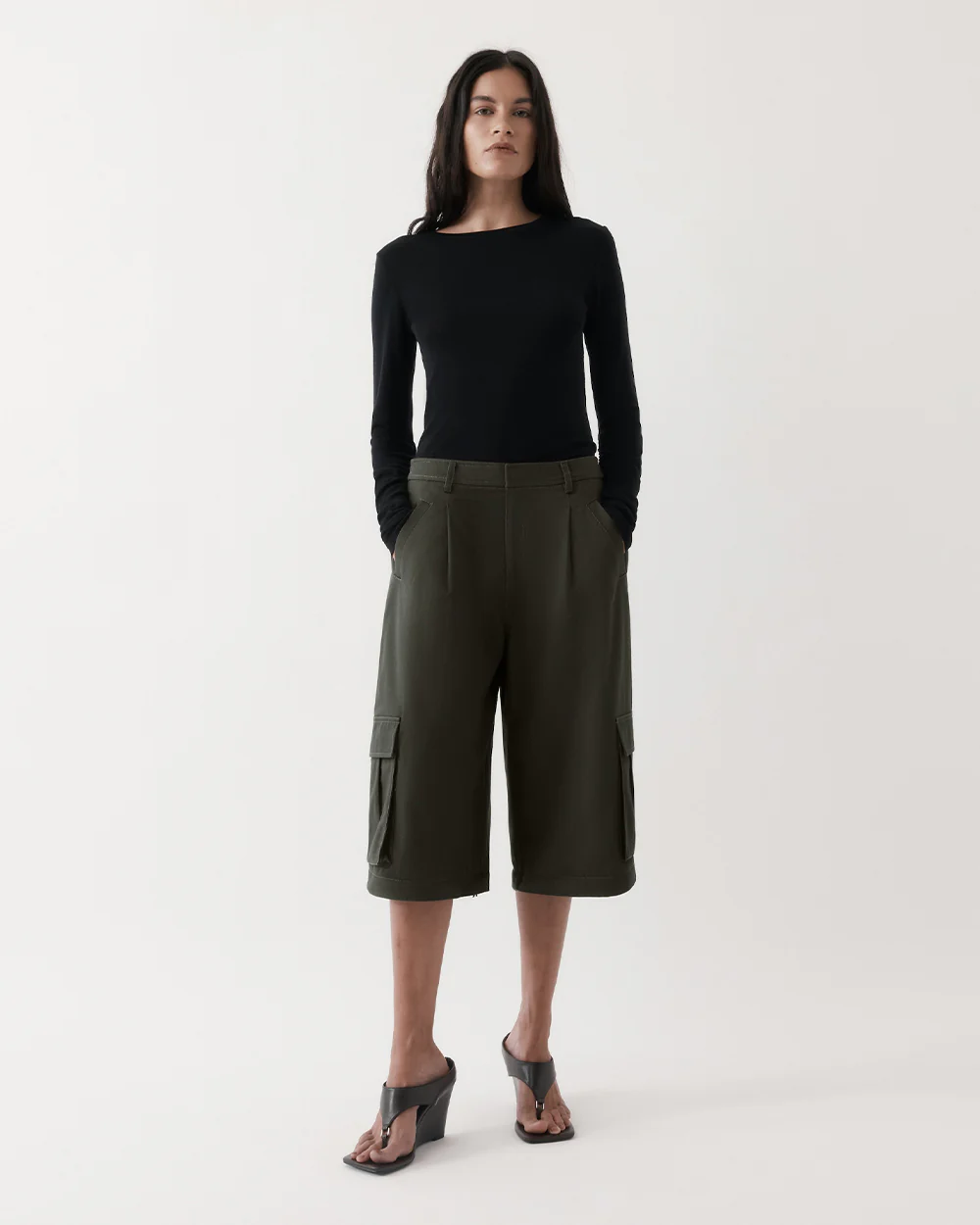 CONVERTIBLE CARGO TROUSER / OLIVE BROWN - Image 4