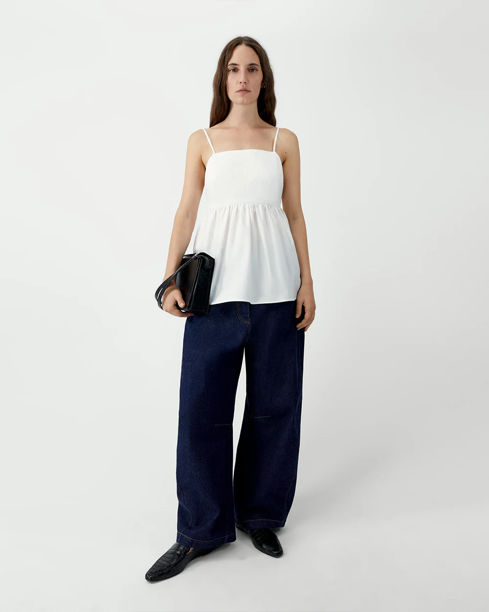COTTON EMBROIDERED TOP / WHITE - Image 2