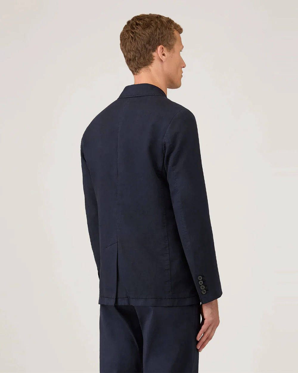 COTTON LINEN BLAZER / NAVY - Image 4