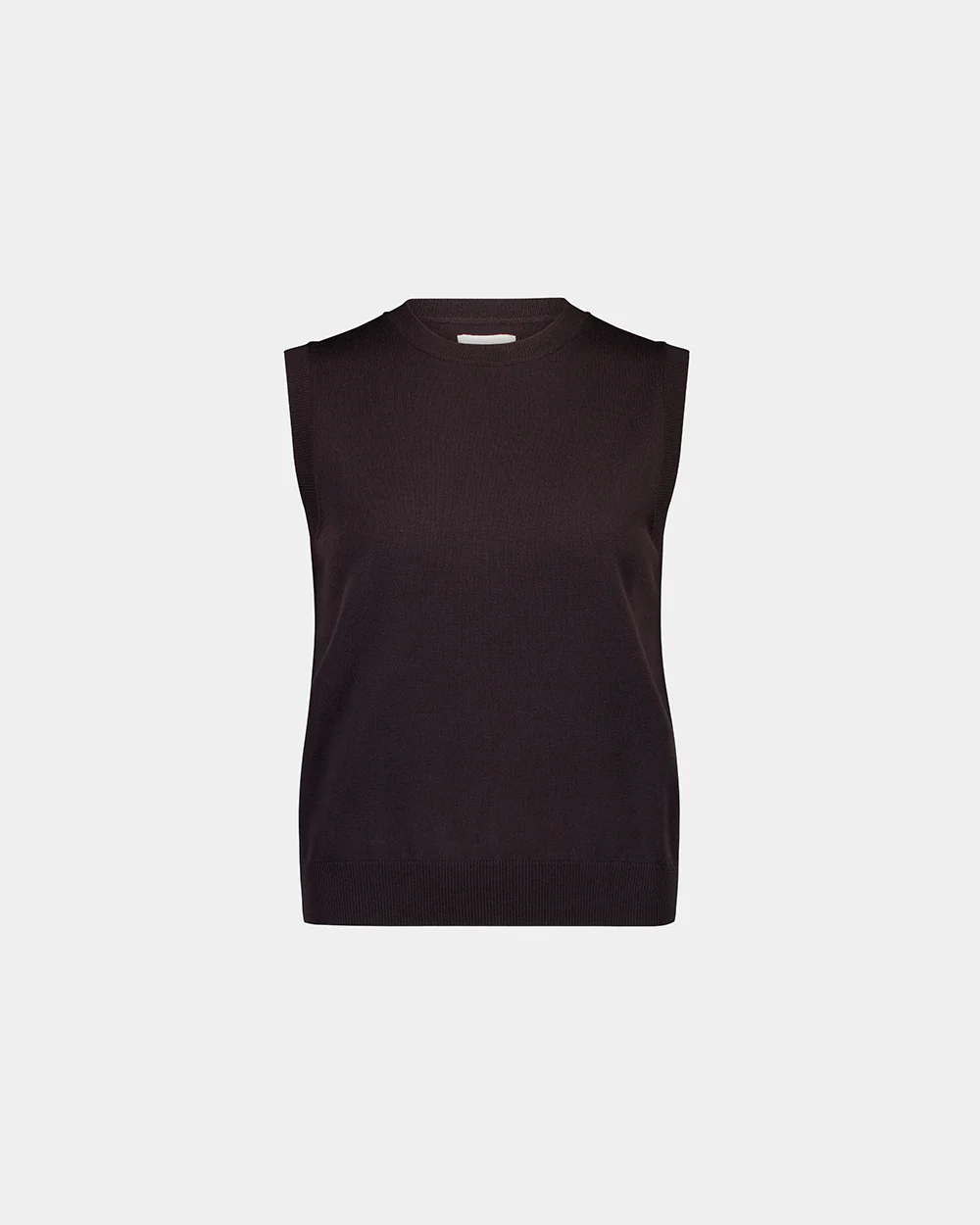 CREWNECK VEST / GANACHE