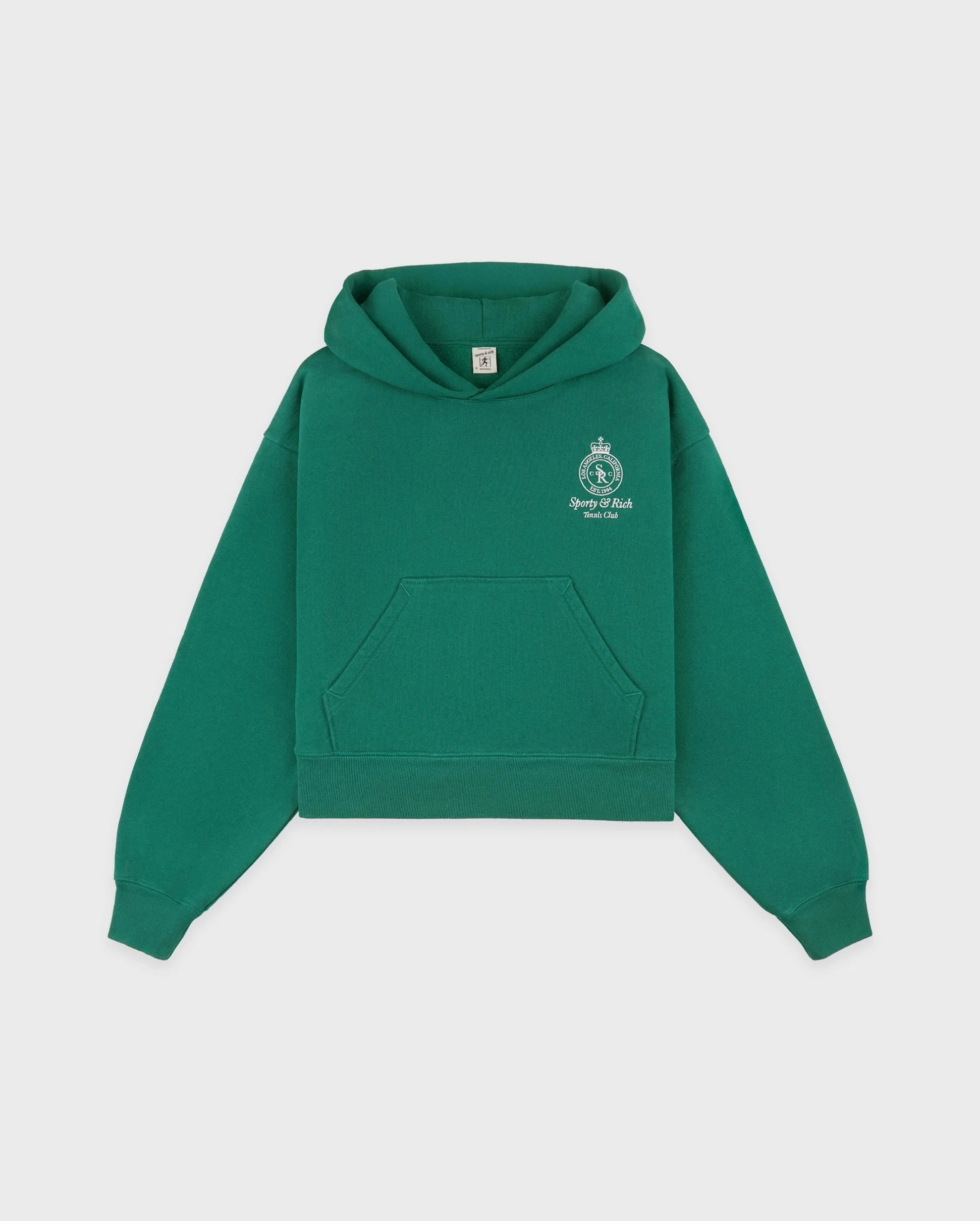 CROWN TENNIS CROPPED HOODIE / ALPINE WHITE - Image 4