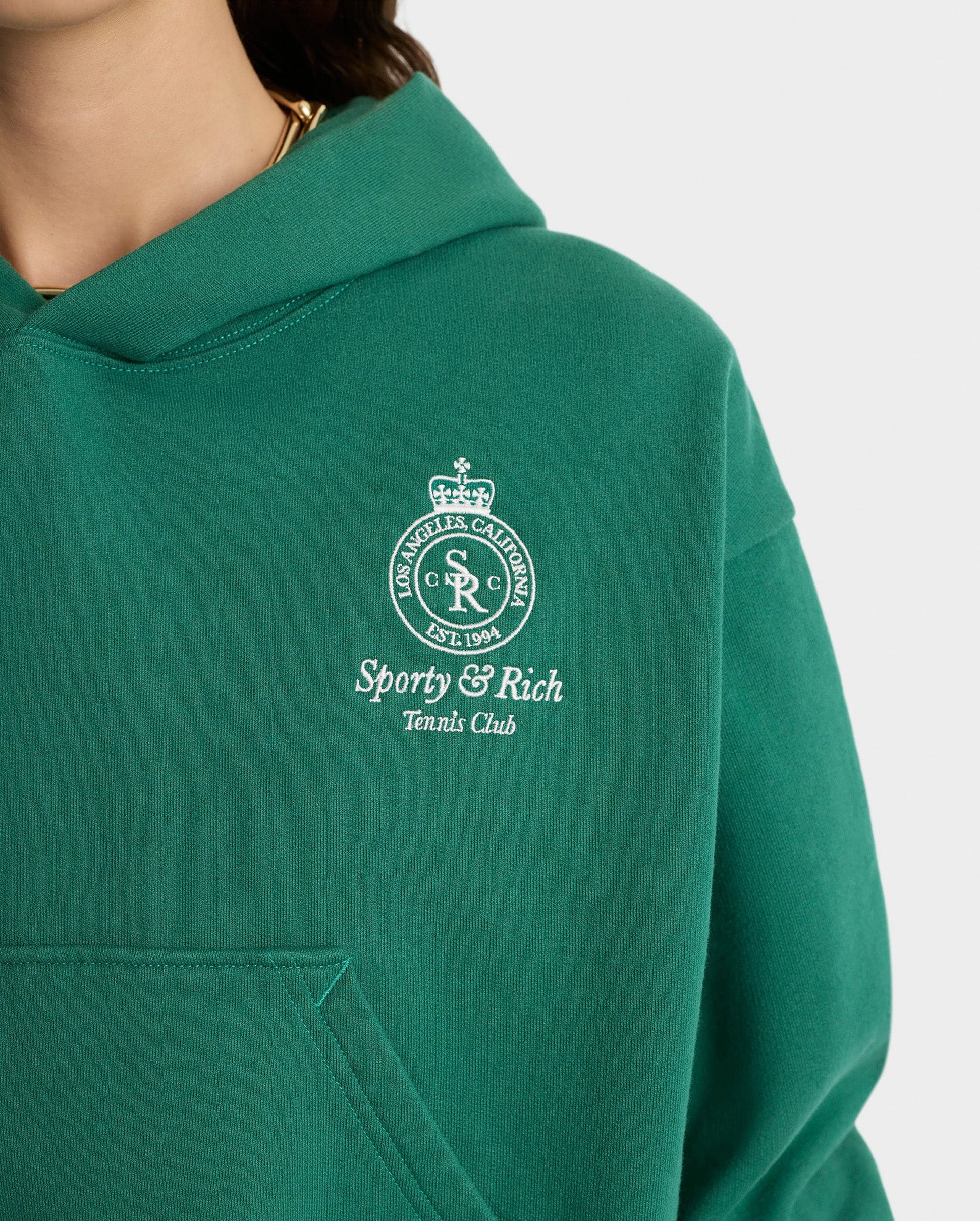 CROWN TENNIS CROPPED HOODIE / ALPINE WHITE - Image 5