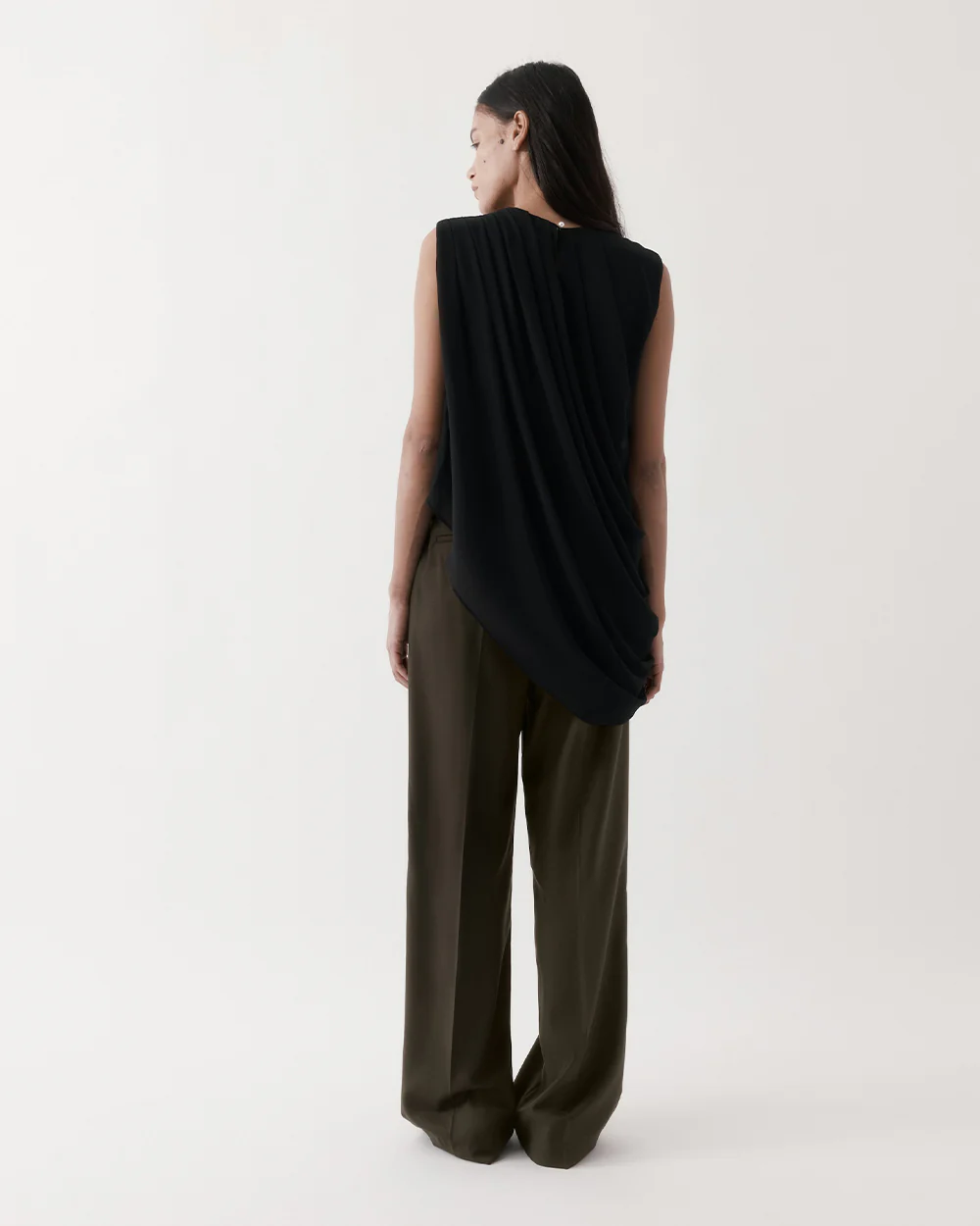 DRAPED TOP / BLACK - Image 3