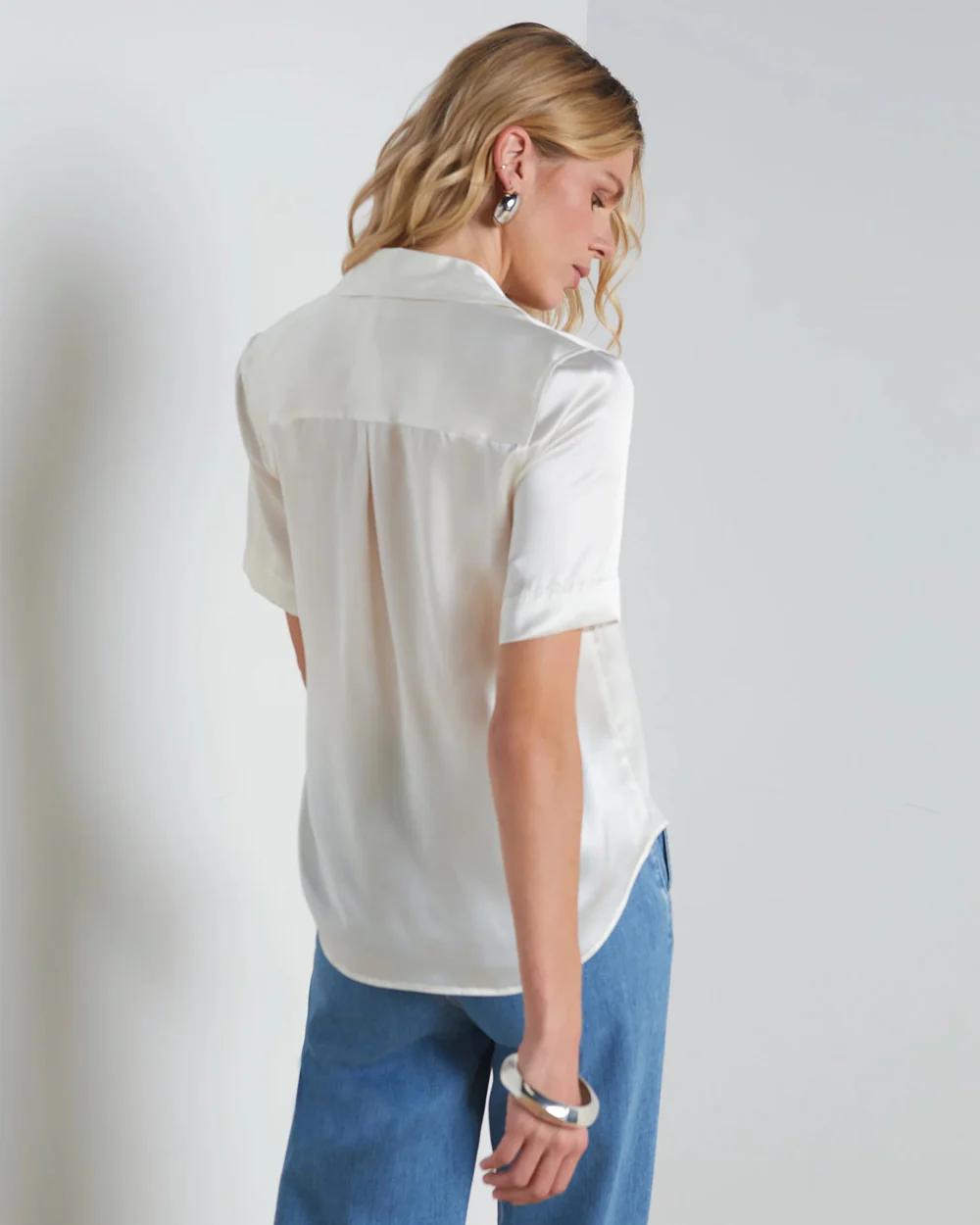 ELLAH SILK BLOUSE / IVORY - Image 4