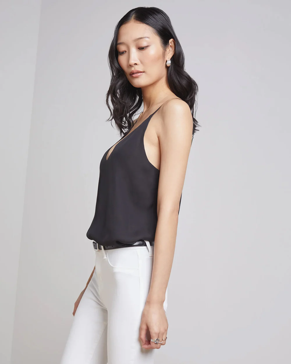 GABRIELLA SILK CAMISOLE / BLACK - Image 3