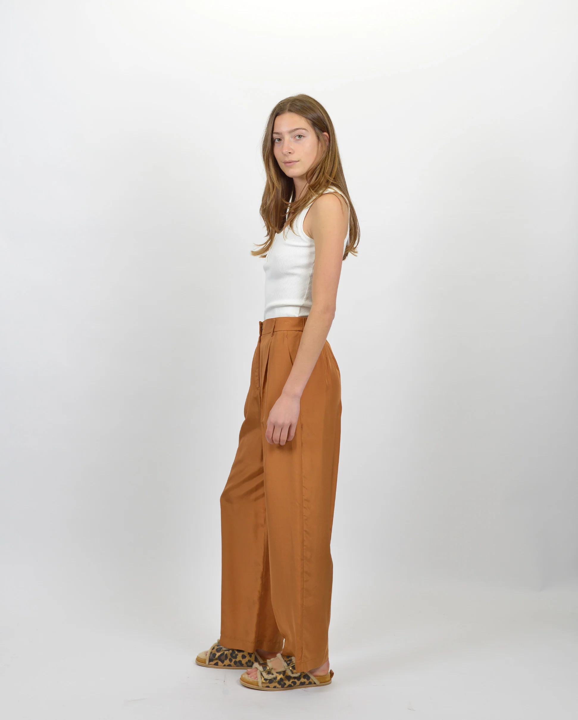 HABOTAI HIGH RISE TROUSERS / BRONZE - Image 3