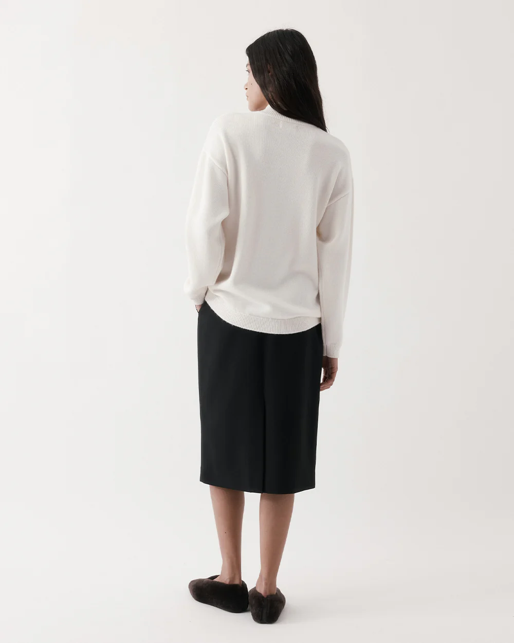 HALF-ZIP KNIT SWEATER / IVORY - Image 3