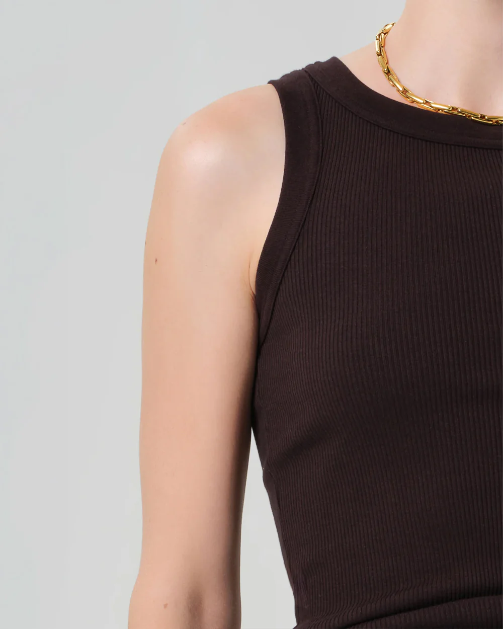 ISABEL RIB TANK / CHOCOLATE - Image 3