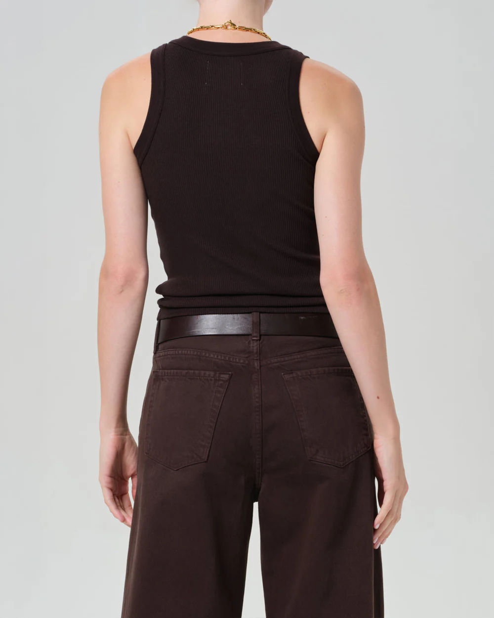 ISABEL RIB TANK / CHOCOLATE - Image 5