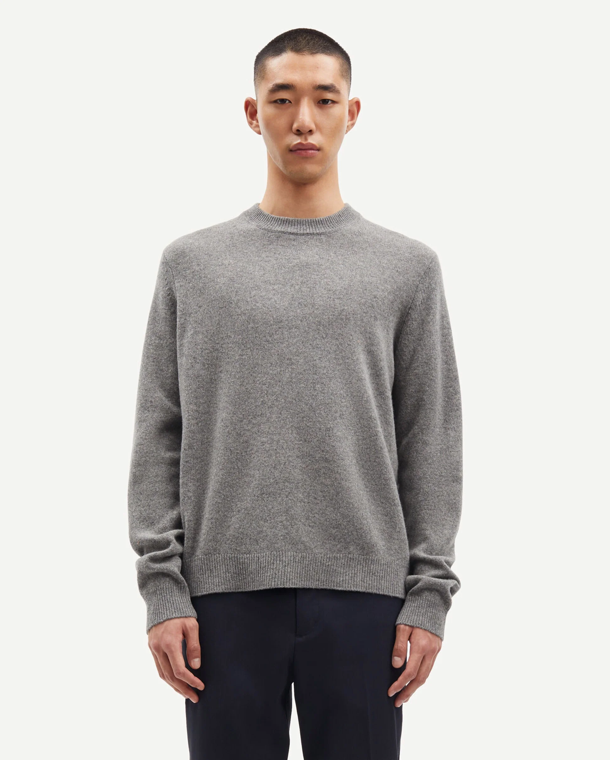 ISAK KNIT SWEATER 15010 / DARK GREY MELANGE