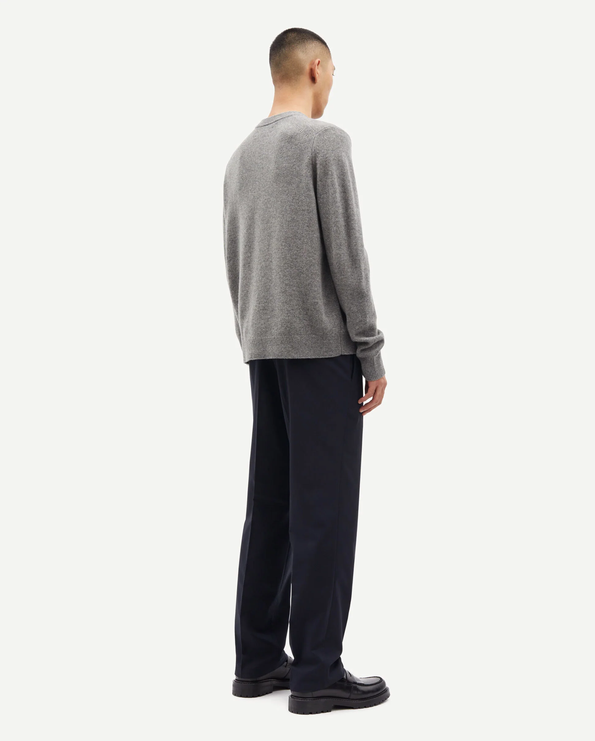 ISAK KNIT SWEATER 15010 / DARK GREY MELANGE - Image 4