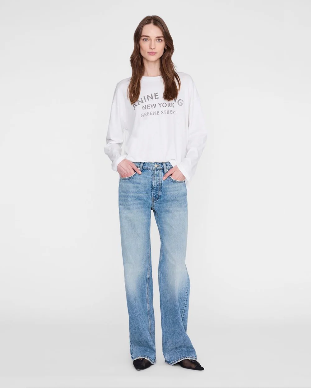 IVAN LONG SLEEVE NEW YORK STENCIL / IVORY