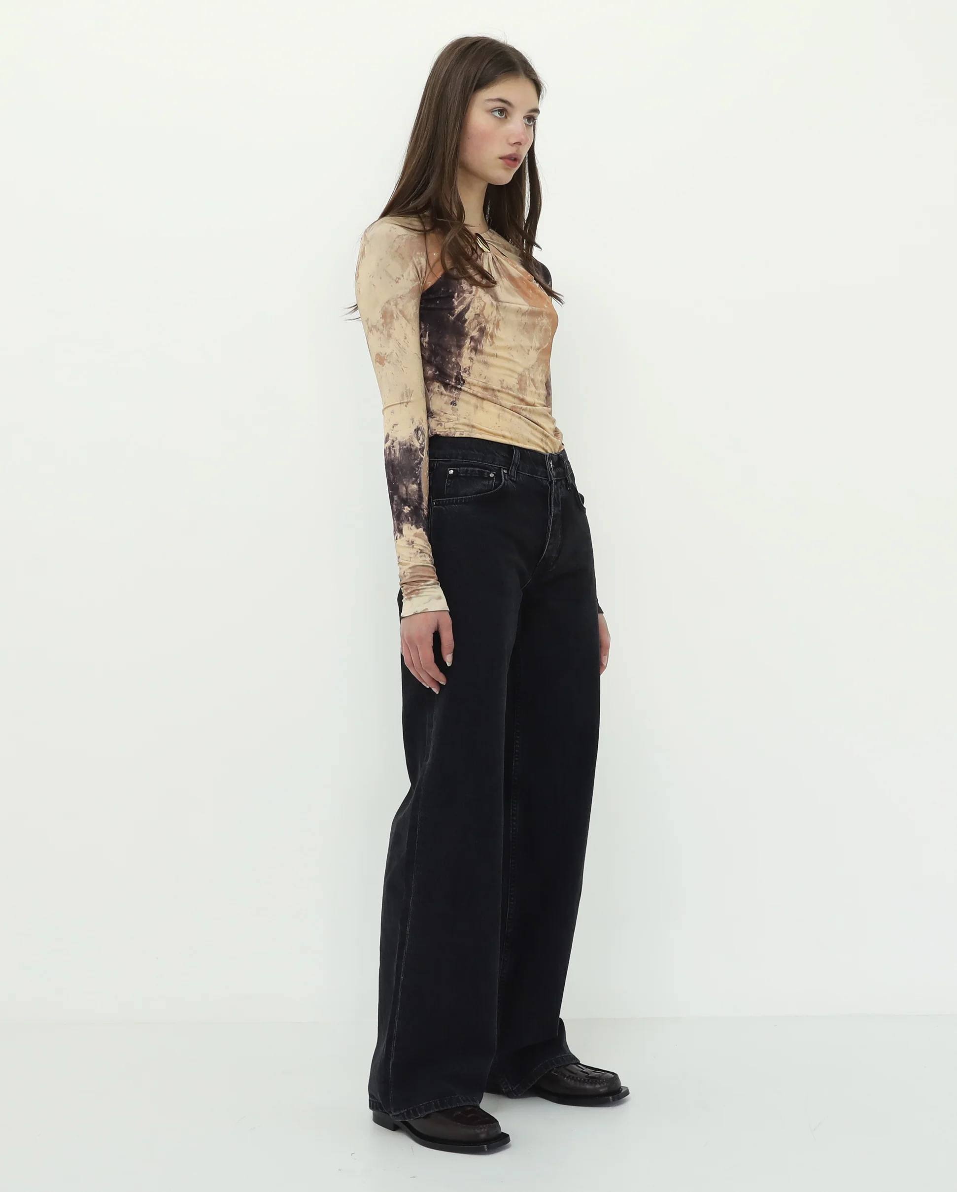 KANDICE L/S TOP / MACADAMIA ROCK CRYSTAL PRINT - Image 3