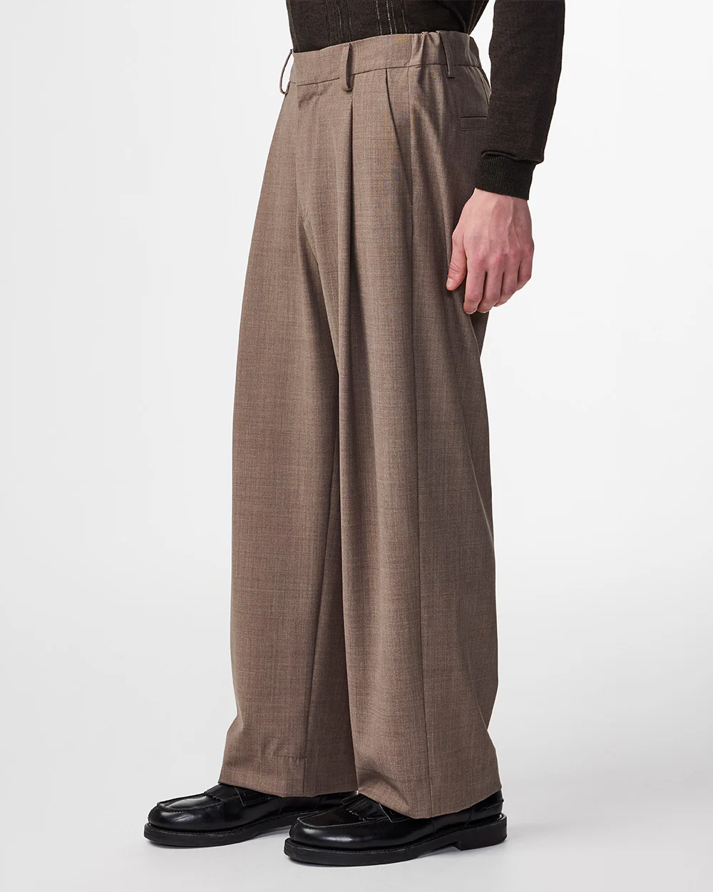 KAY TROUSER 1088 / KHAKI MELANGE - Image 2