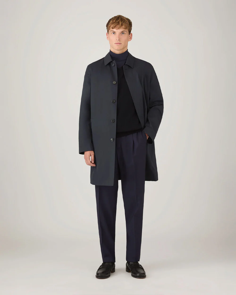 LAMBSWOOL VEST / DARK NAVY MOULINE - Image 2