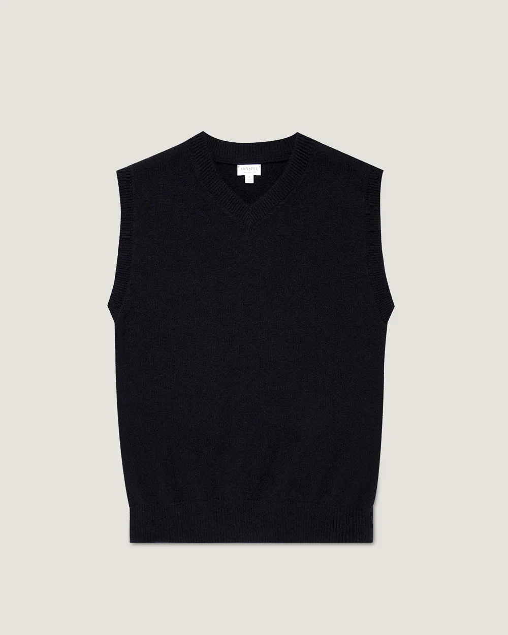 LAMBSWOOL VEST / DARK NAVY MOULINE - Image 6