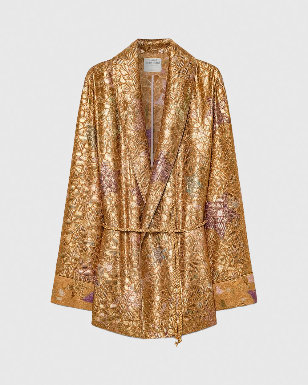 LES FOLIES CHINE' LUREX JACQUARD COAT / GOLD - Image 5
