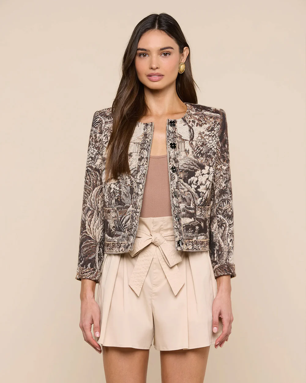 LIAN COLLARLESS JACKET / SCENIC TAPESTRY - Image 2