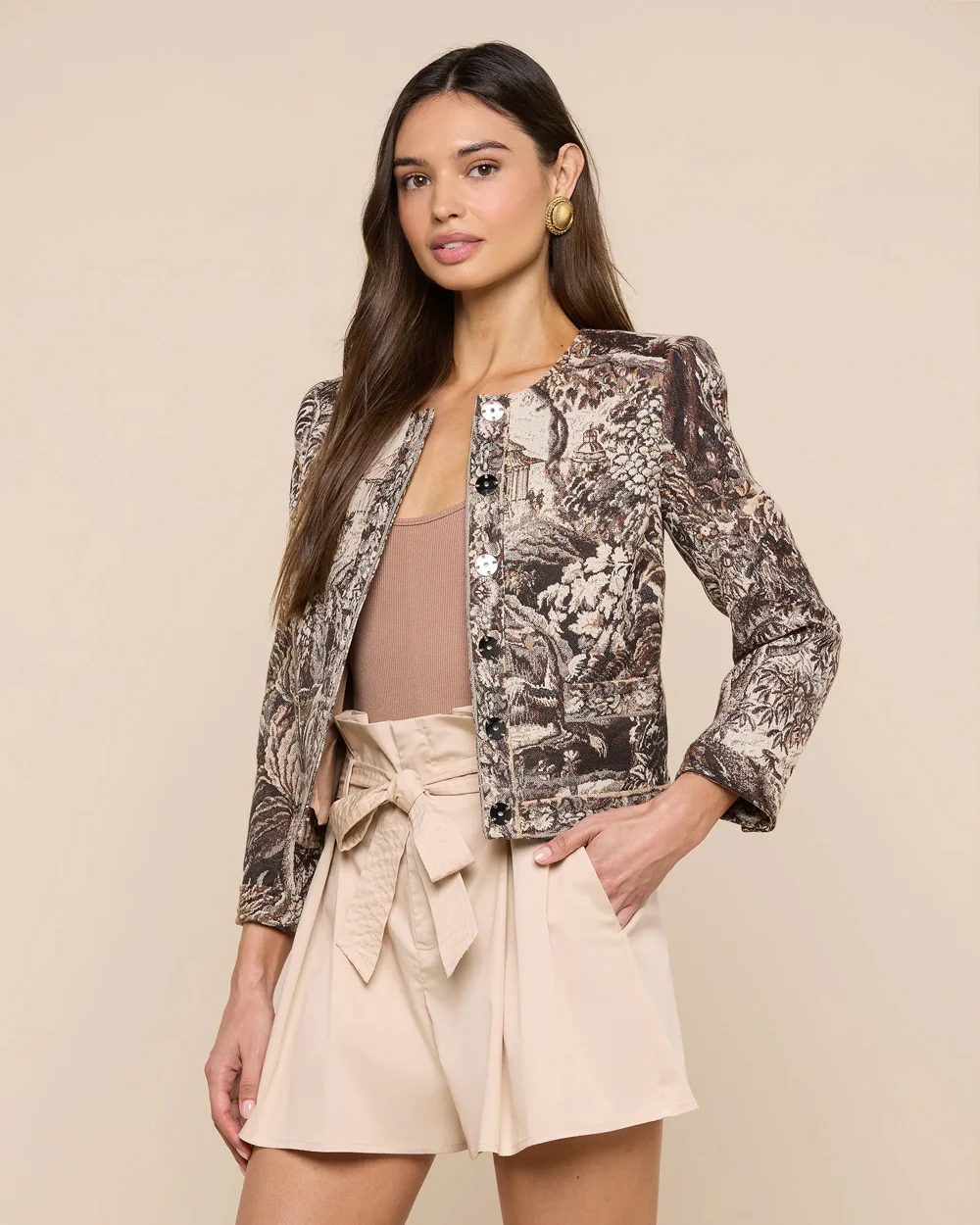 LIAN COLLARLESS JACKET / SCENIC TAPESTRY - Image 3