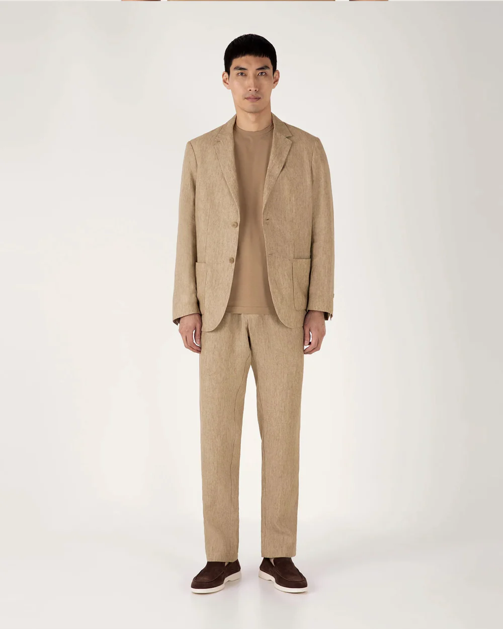 LINEN DRAWSTRING TROUSER / DUNE MELANGE - Image 2