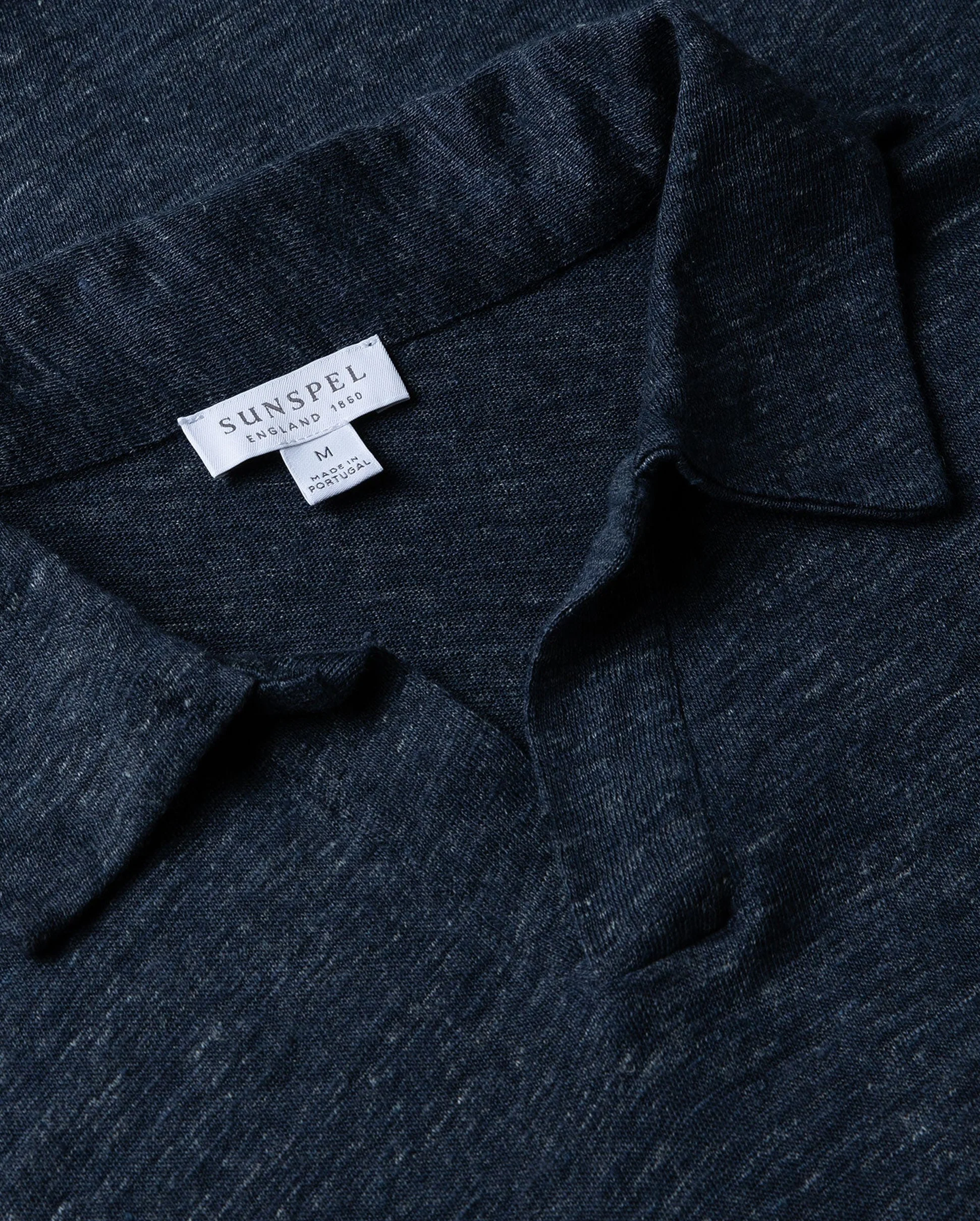LINEN POLO SHIRT / NAVY MELANGE - Image 5