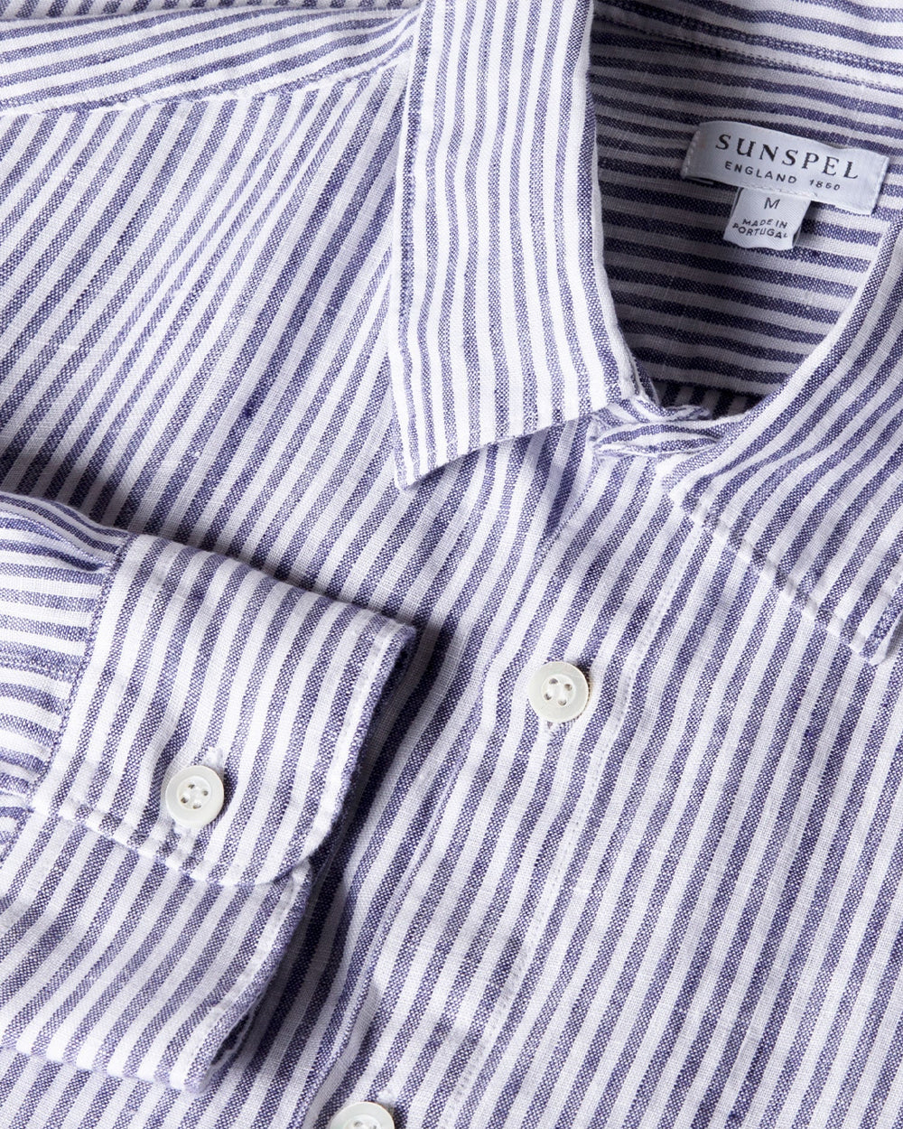 LINEN SHIRT / WHITE NAVY LINEN STRIPE - Image 3