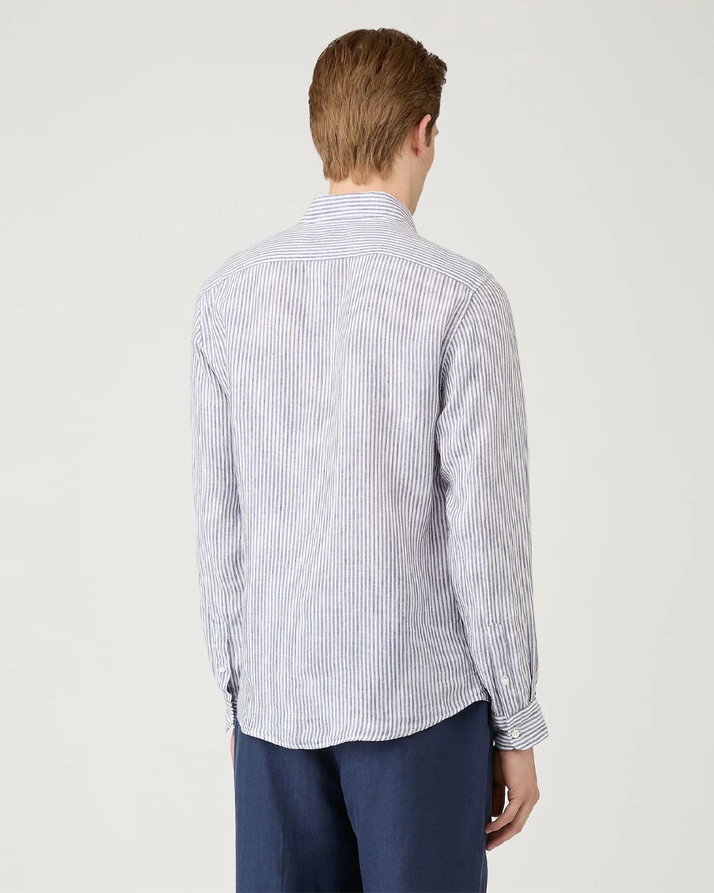 LINEN SHIRT / WHITE NAVY LINEN STRIPE - Image 4