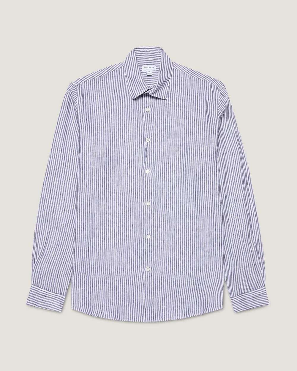 LINEN SHIRT / WHITE NAVY LINEN STRIPE - Image 6