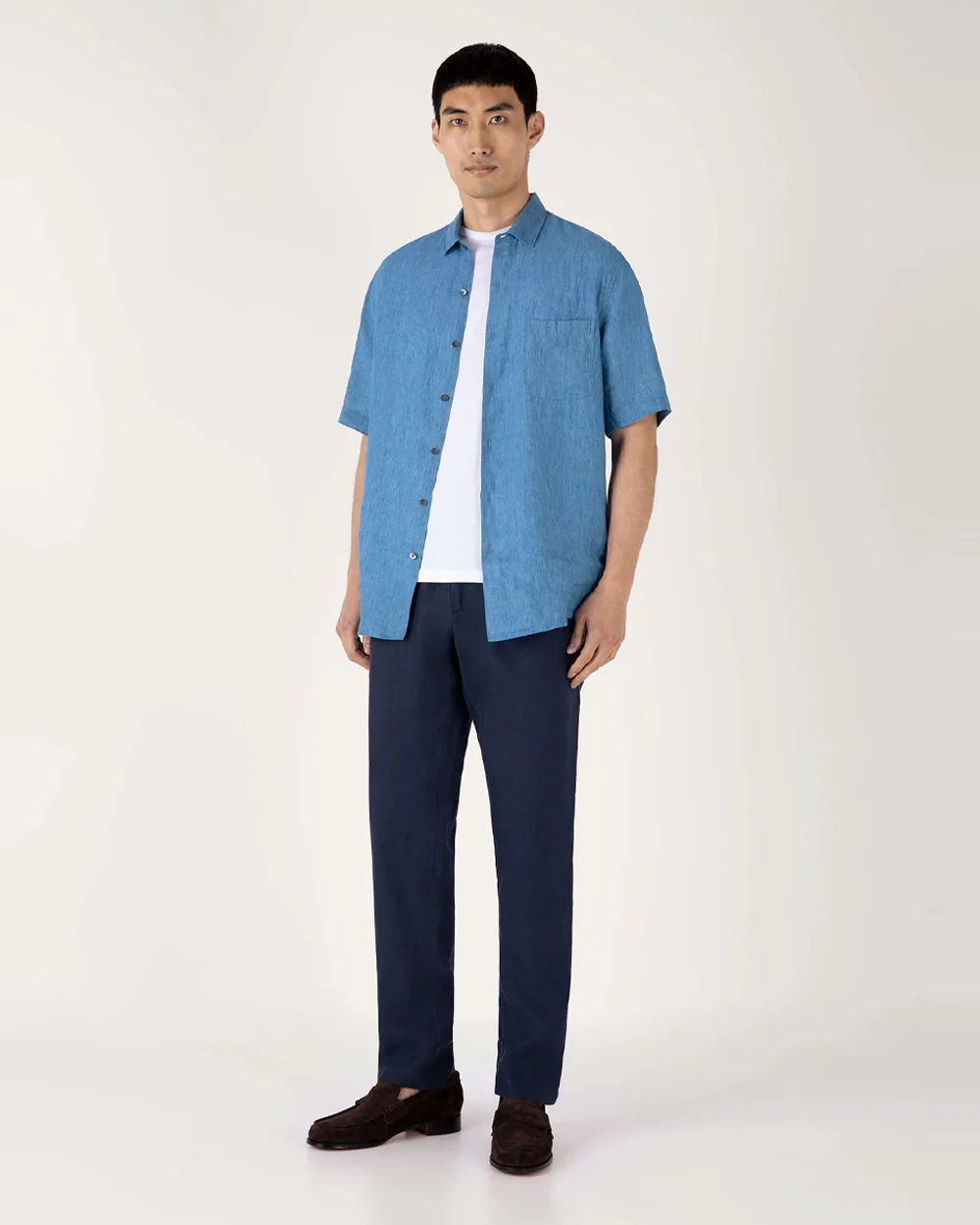 LINEN S/S SHIRT / COOL BLUE - Image 2