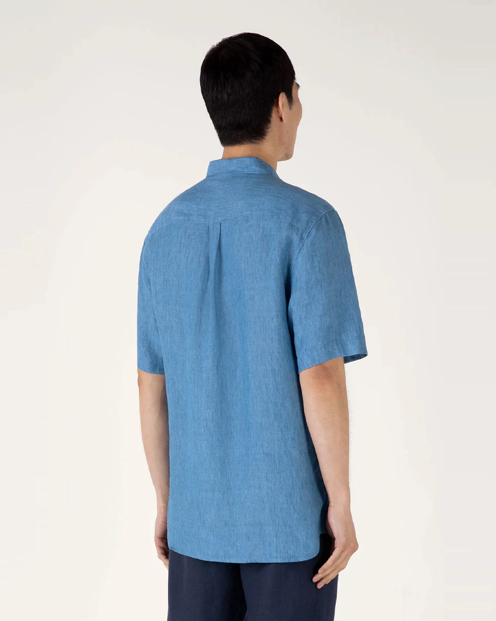 LINEN S/S SHIRT / COOL BLUE - Image 4