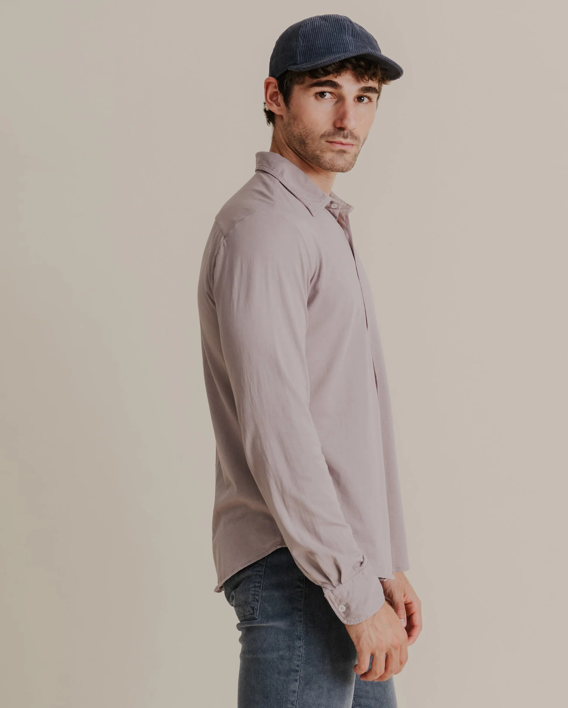 L/S SUPIMA JERSEY EASY SHIRT / SMOKE - Image 3